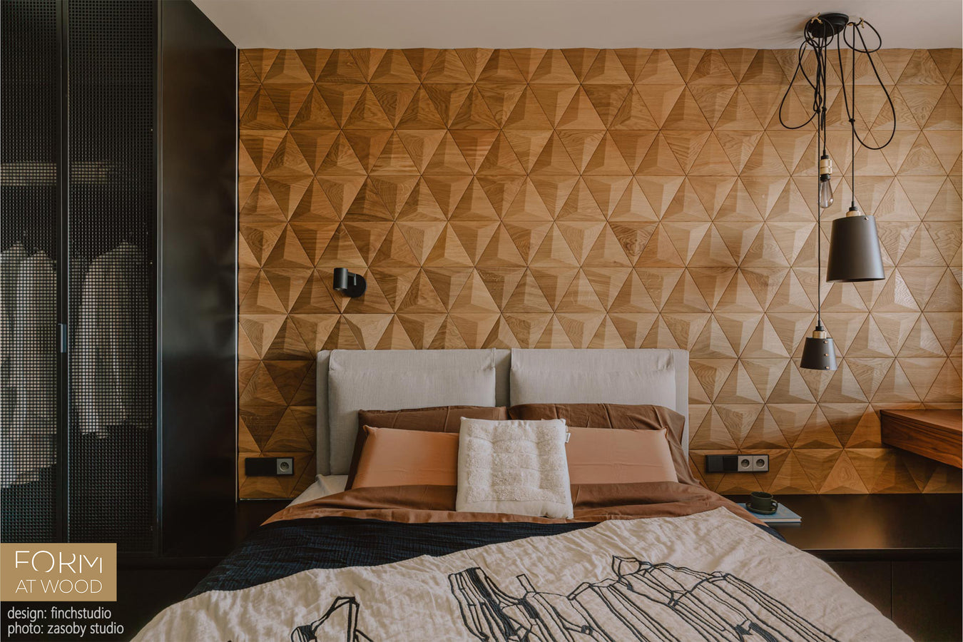 PYRAMID 3D houten wandpanelen van FORM AT WOOD | Wallmakers